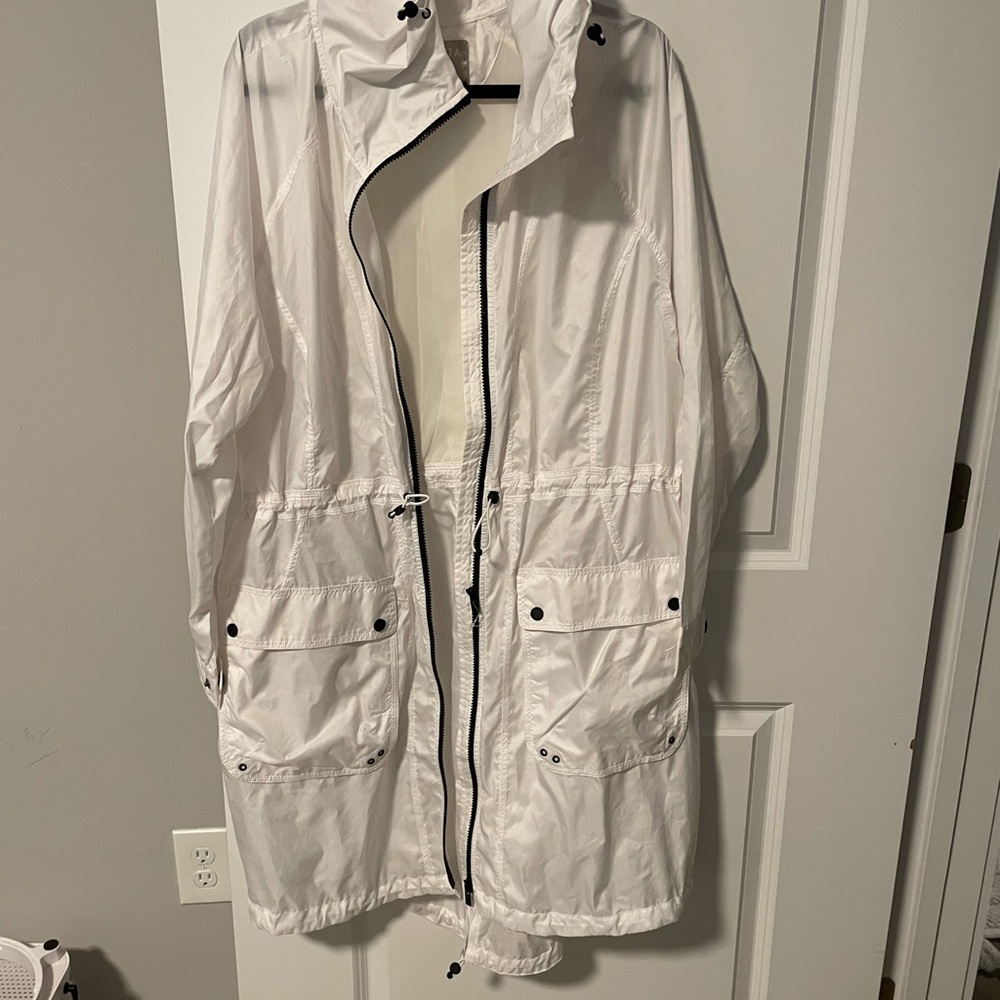 Athleta White Jacket with Black Accents
